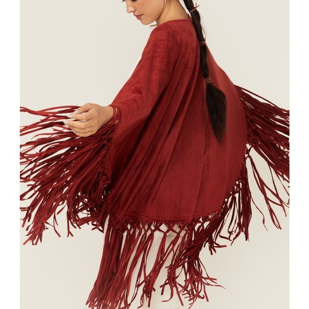 PRETTY POL OVERSIZED BOHEMIAN FRINGE LONG TUNIC TOP/DRESS medium